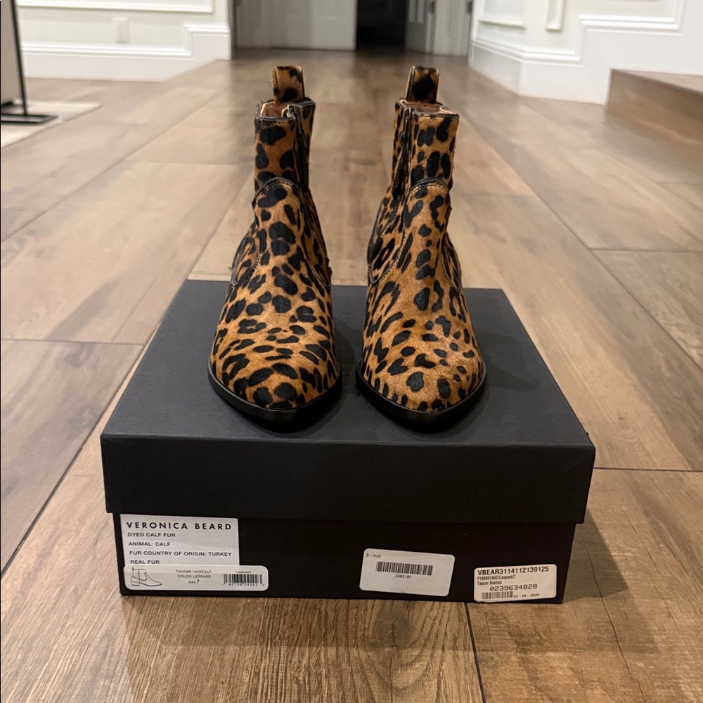 Veronica Beard Animal Print Tanner Booties